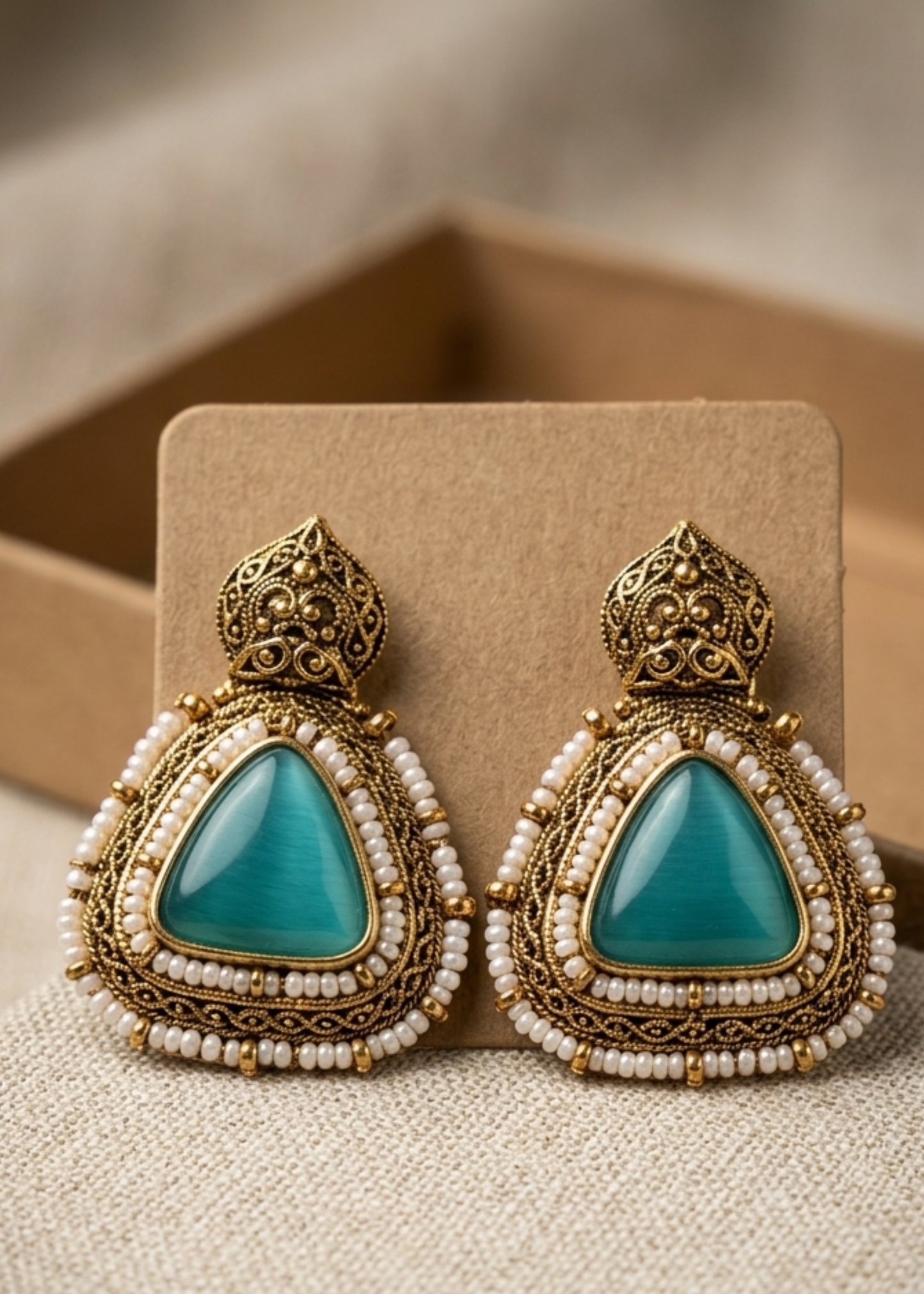 Aqua Noor Stud Earrings