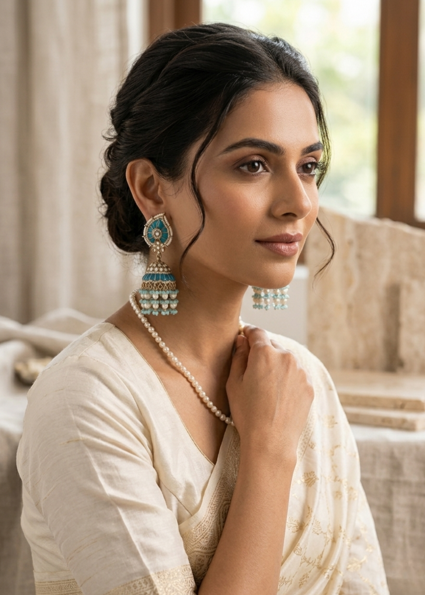 Neel Pushp Jhumkas