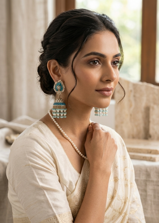 Neel Pushp Jhumkas