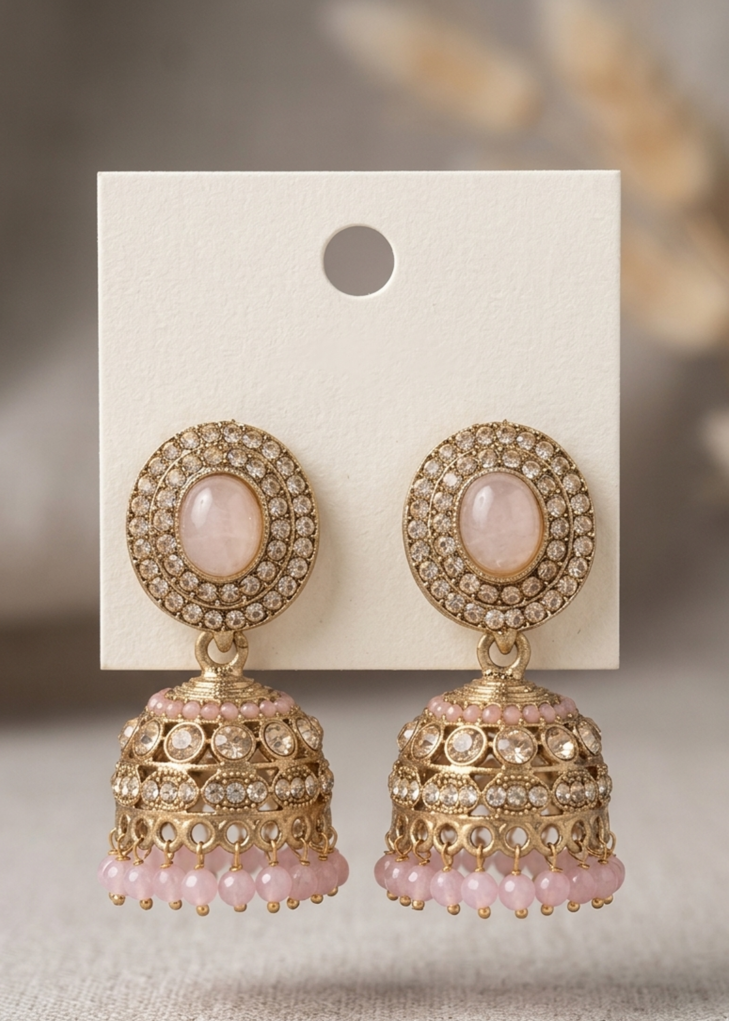 Gul Rosé Kundan Jhumkas