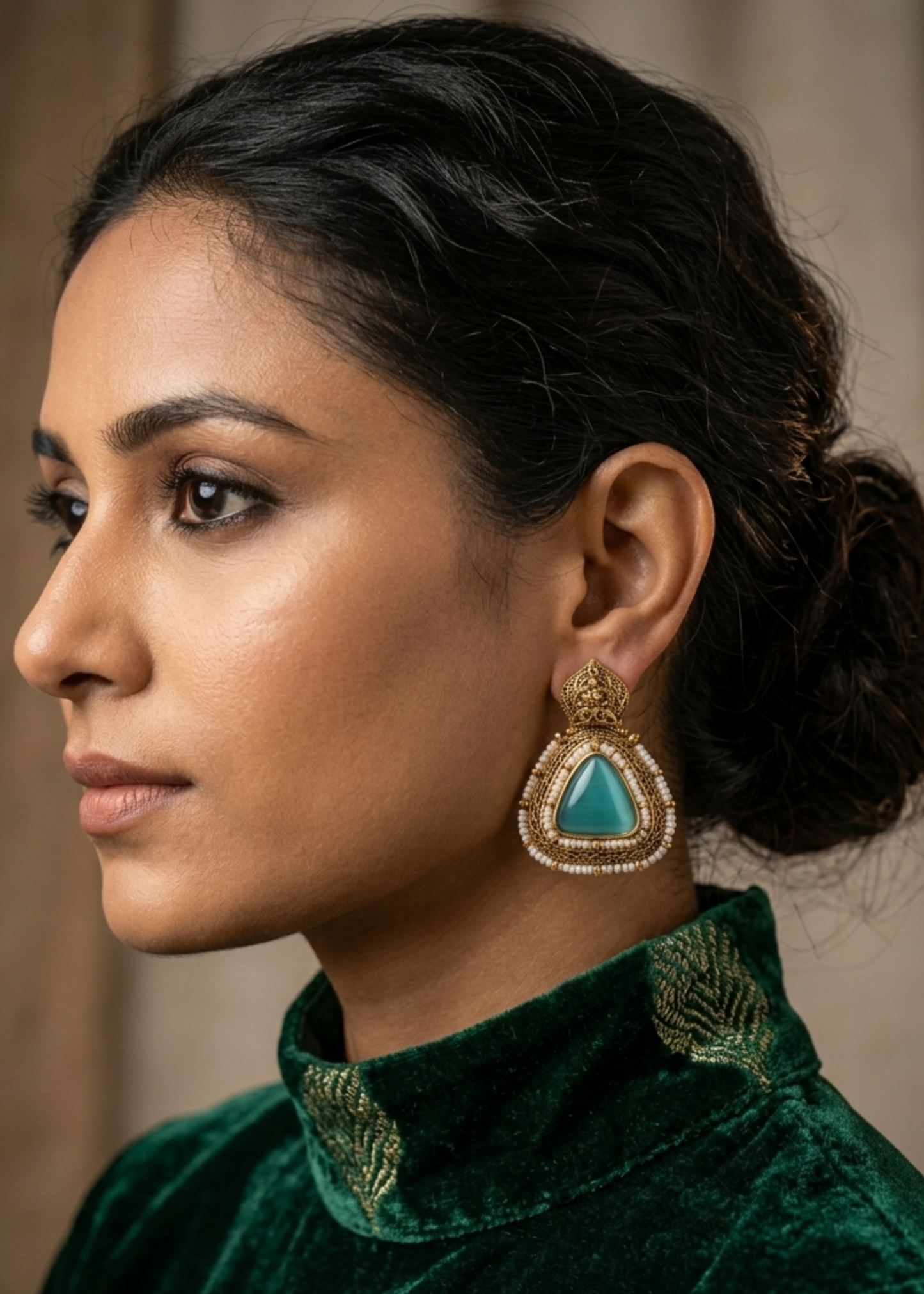 Aqua Noor Stud Earrings