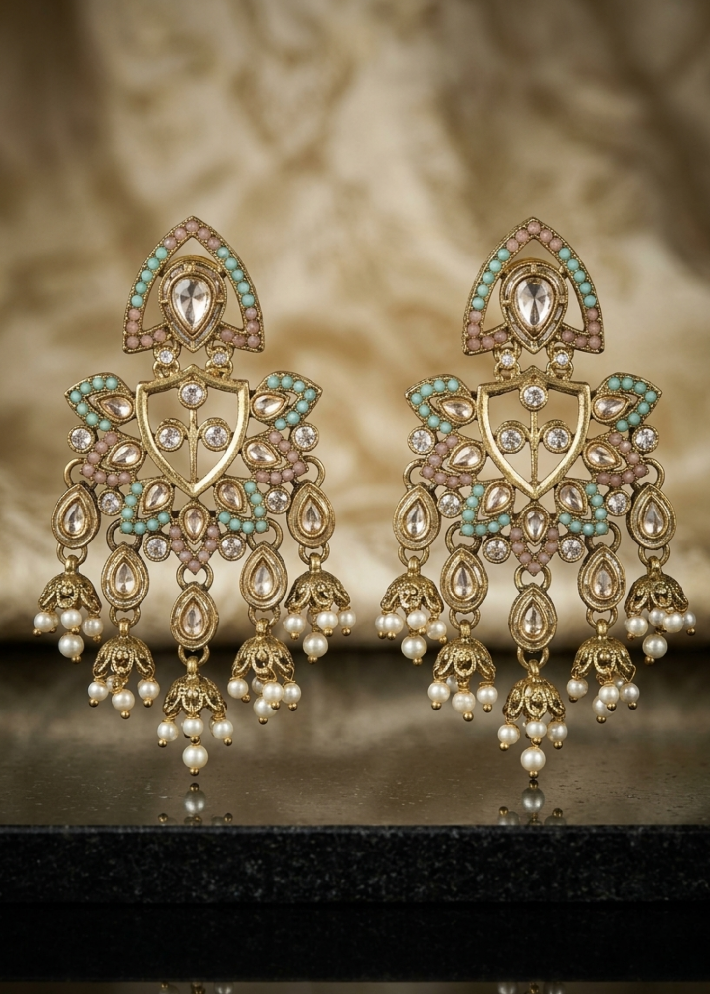 Meher Mint Pearl Chandeliers