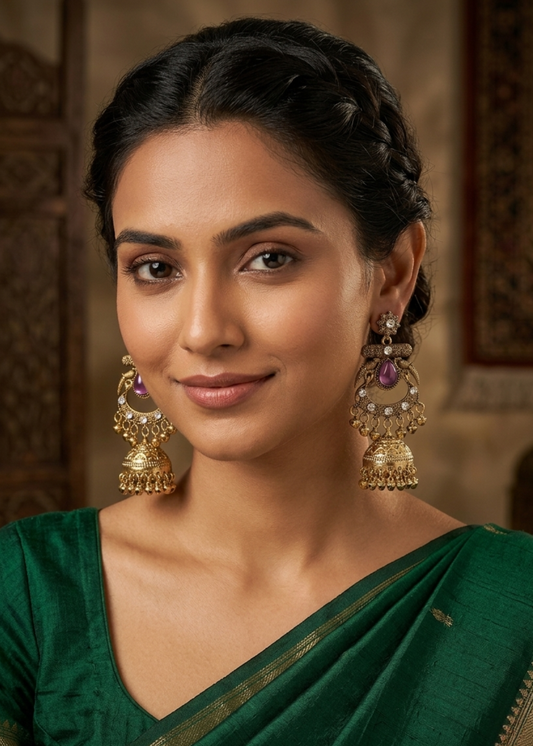 Gulnaar Kashmiri Royal Jhumkas