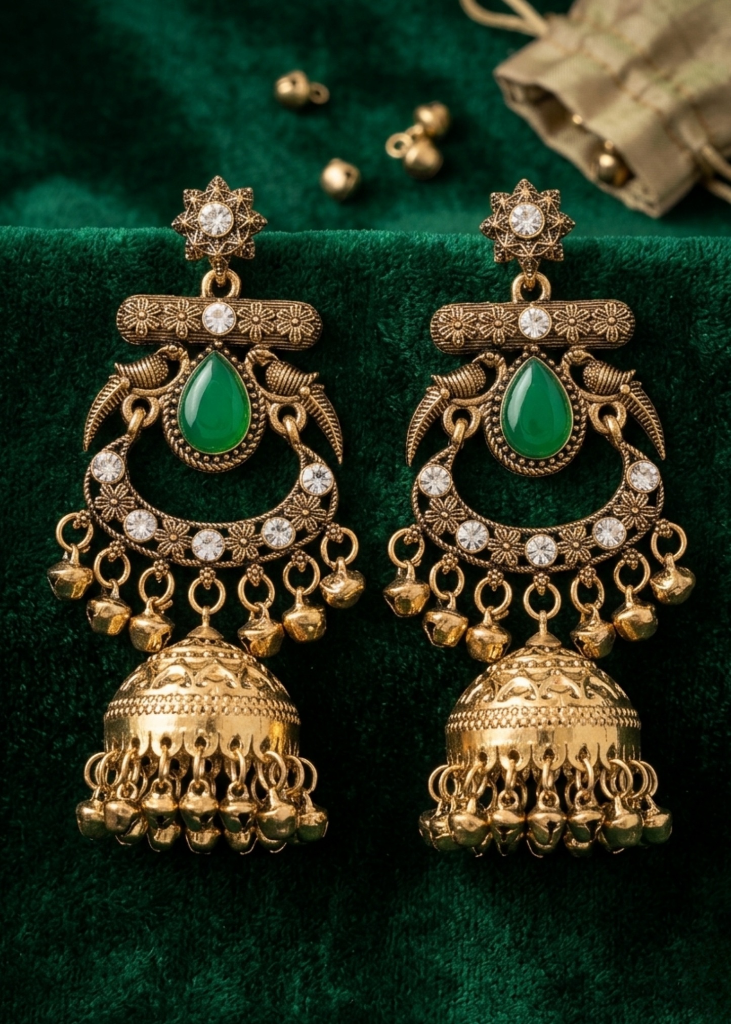 Zamrud Kashmiri Royal Jhumkas