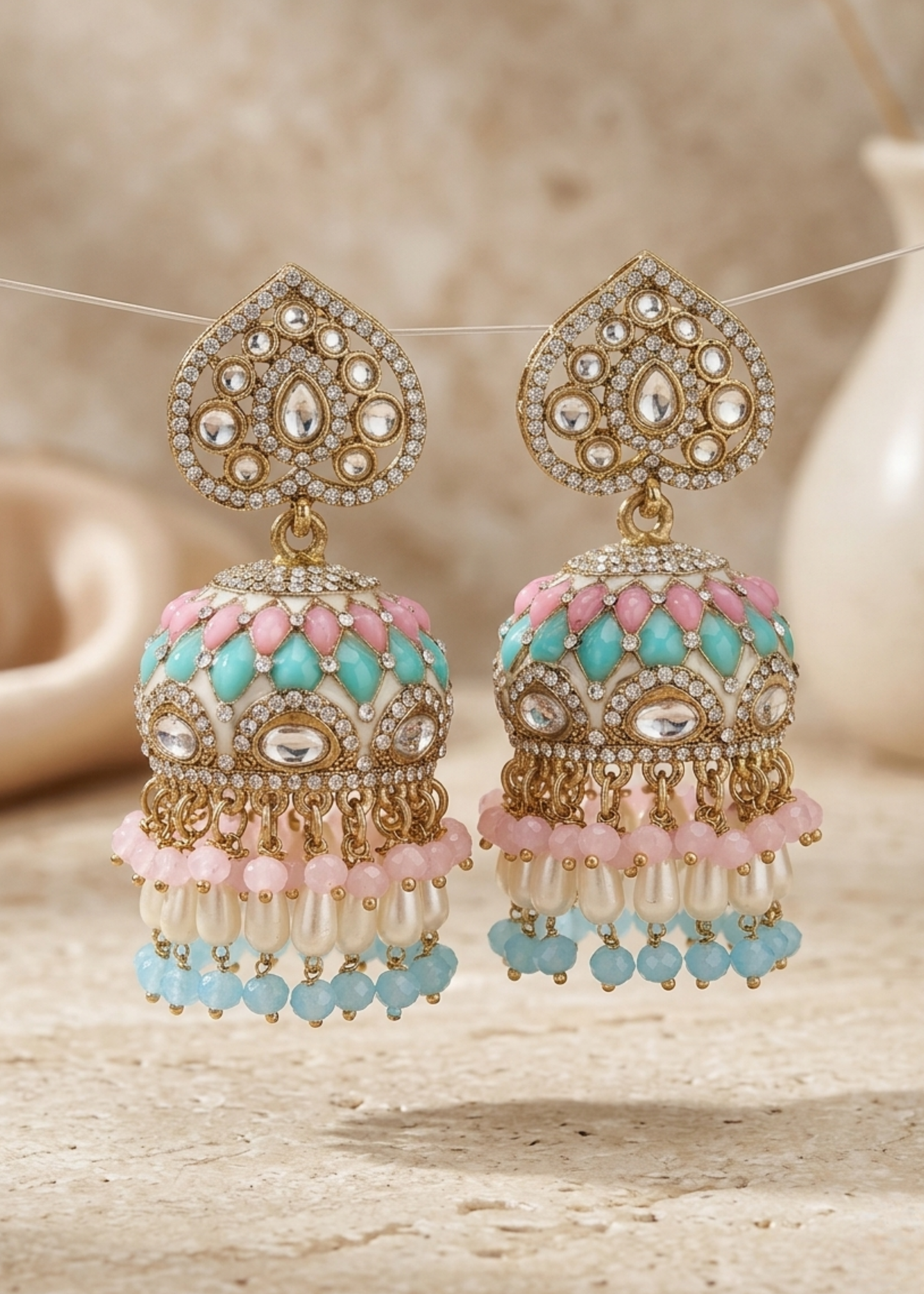 Meher Gul Kundan Jhumkas