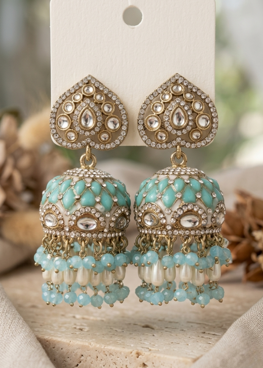 Aqua Noor Kundan Jhumkas