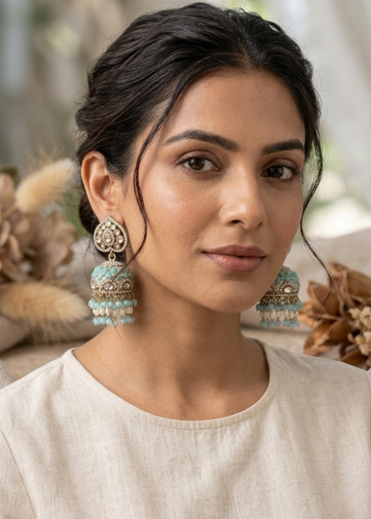 Aqua Noor Kundan Jhumkas