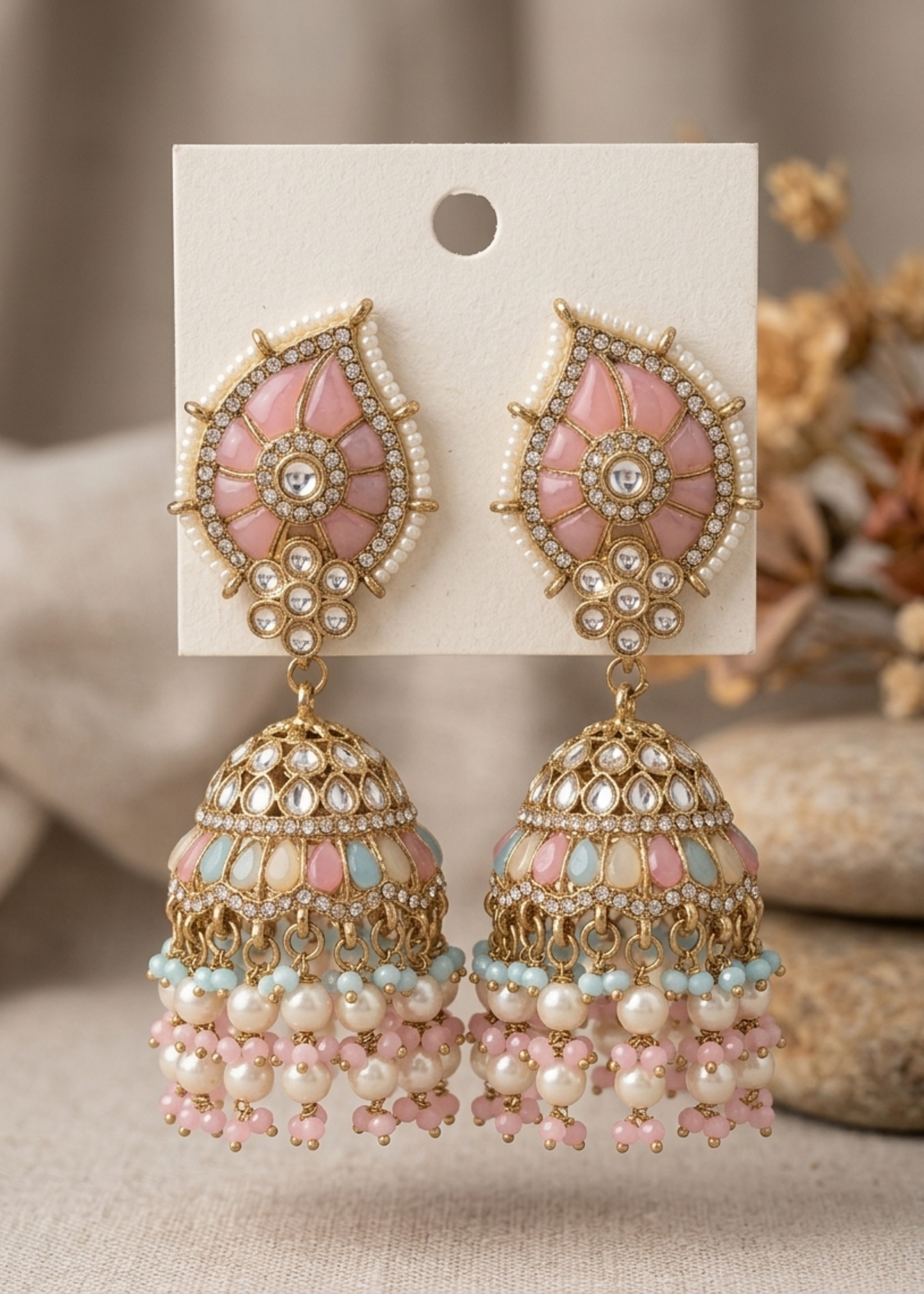 Noor Gul Pastel Jhumkas