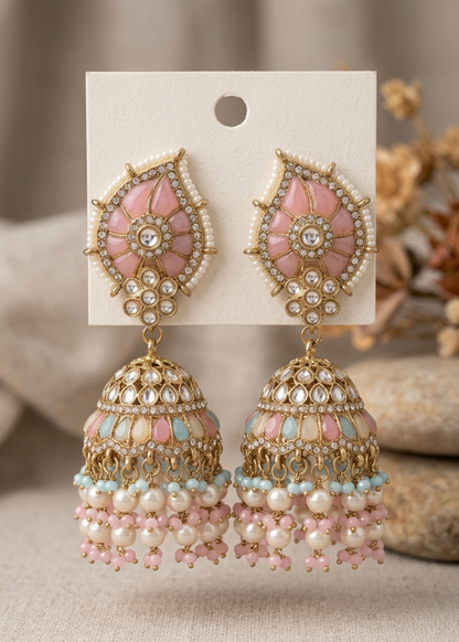 Noor Gul Pastel Jhumkas