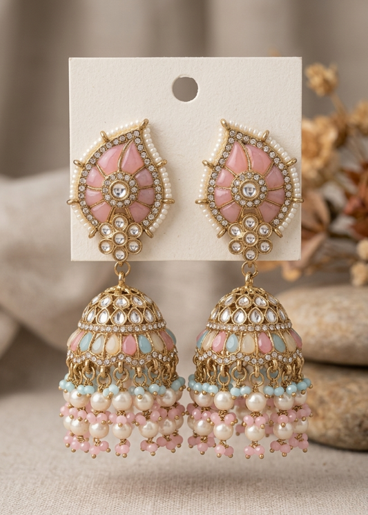 Noor Gul Pastel Jhumkas