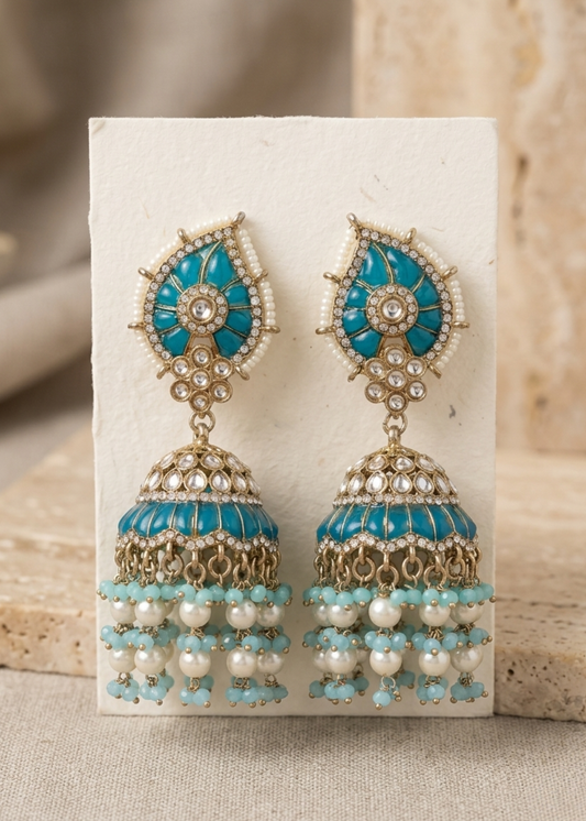 Neel Pushp Jhumkas