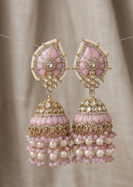 Gul Noor Pearl Jhumkas