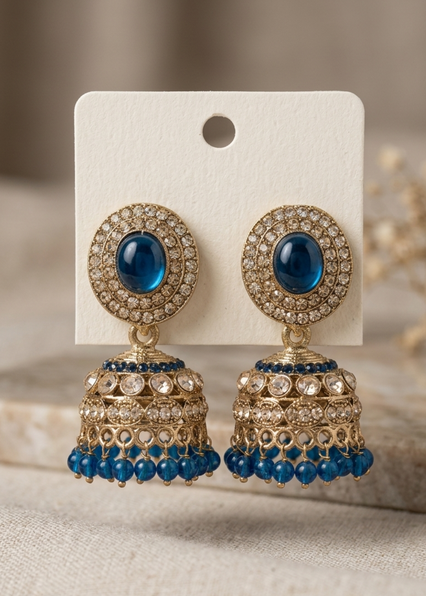 Neel Ratna Kundan Jhumkas