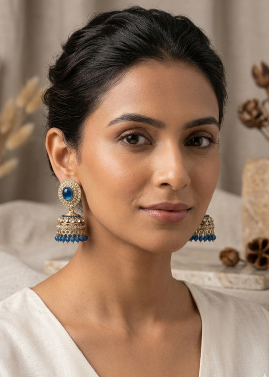 Neel Ratna Kundan Jhumkas