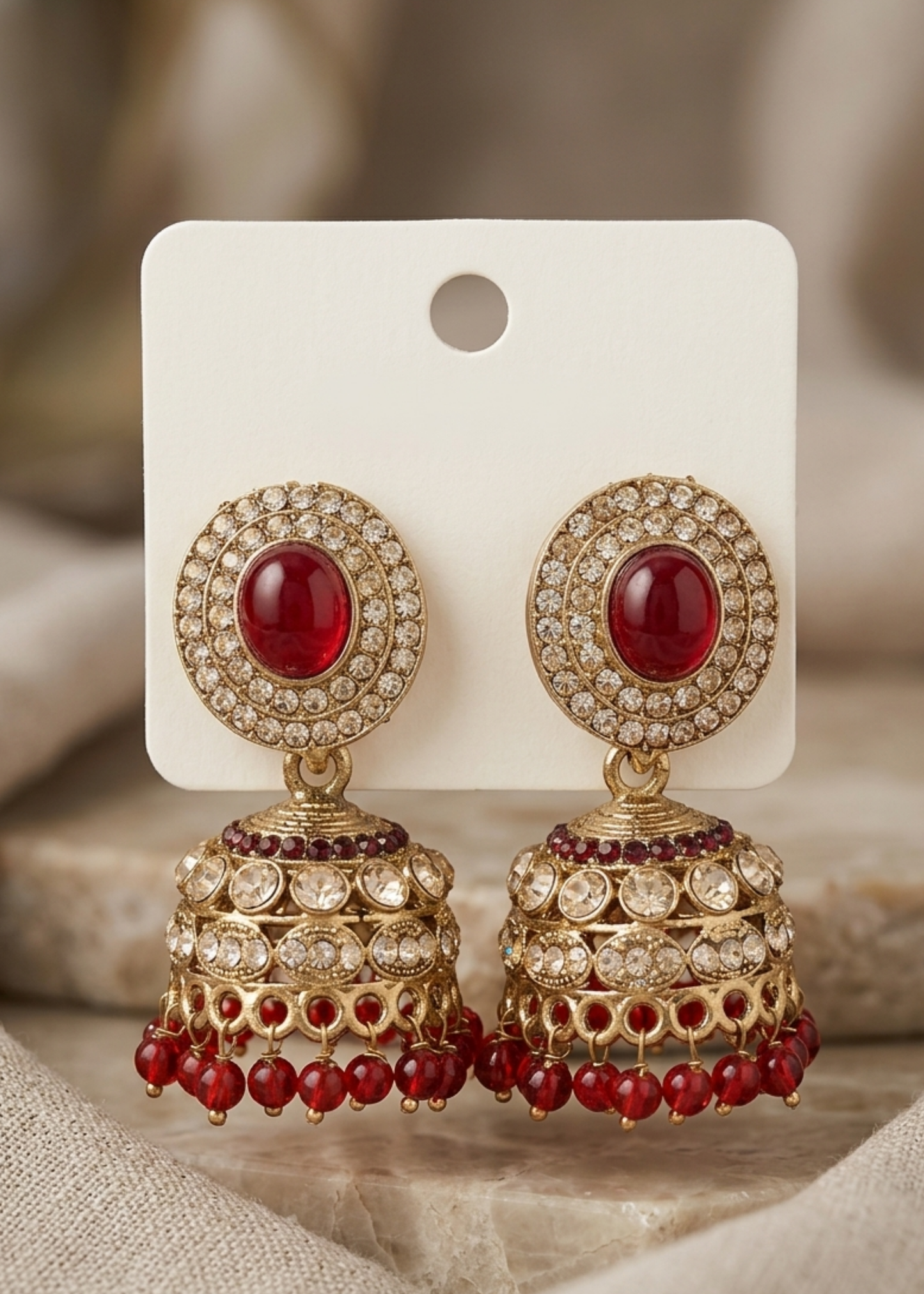 Ruby Noor Kundan Jhumkas