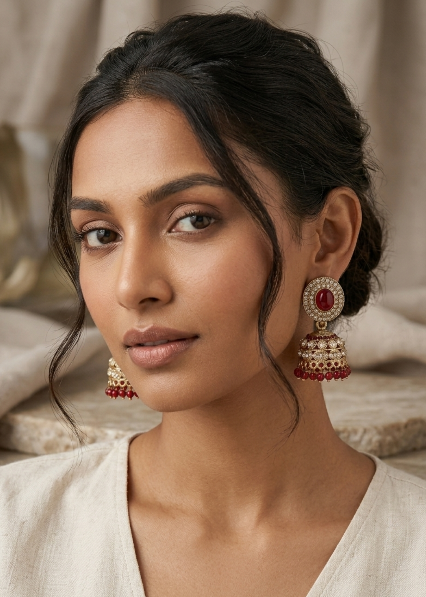 Ruby Noor Kundan Jhumkas