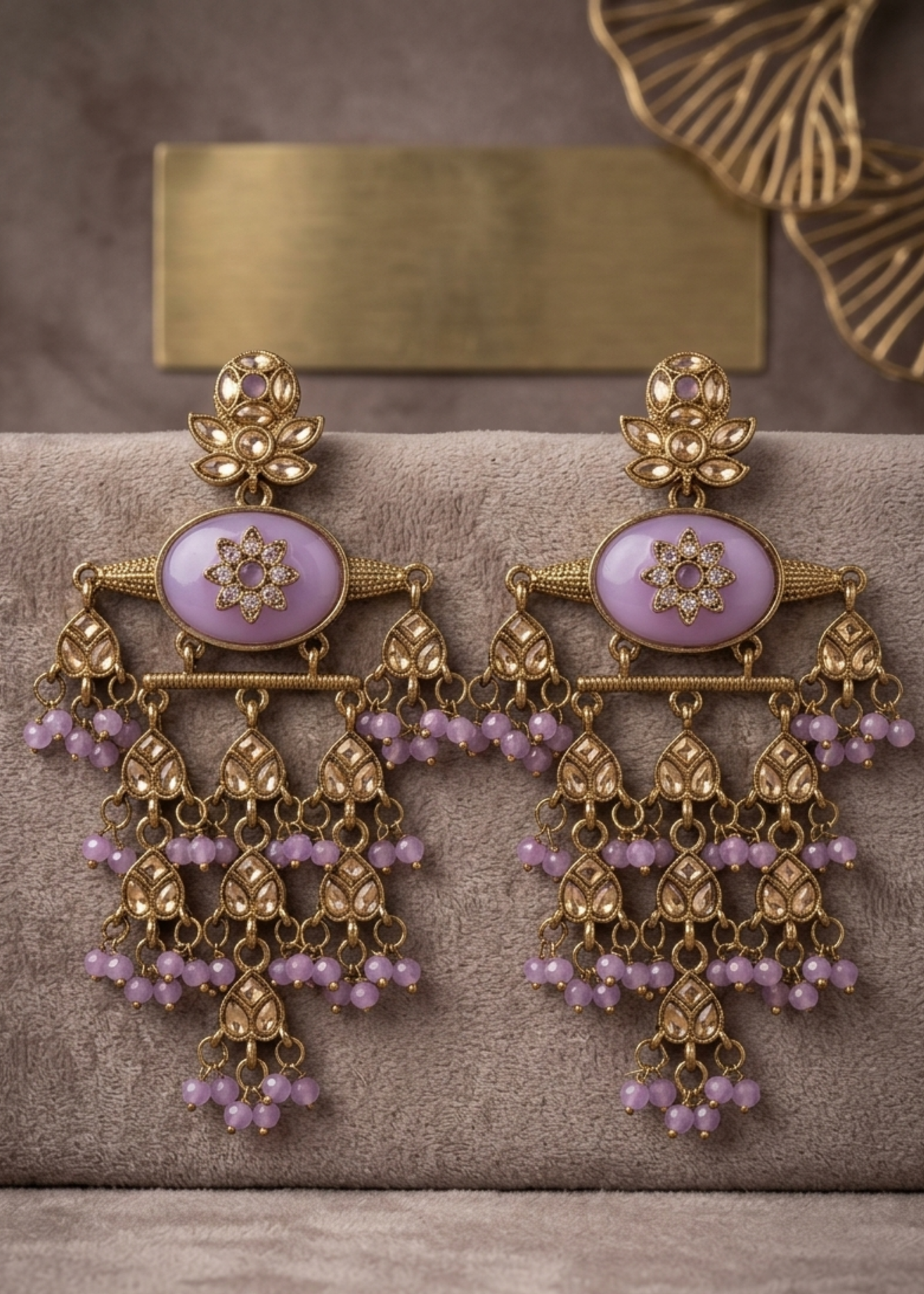 Lavender Jharokha Earrings