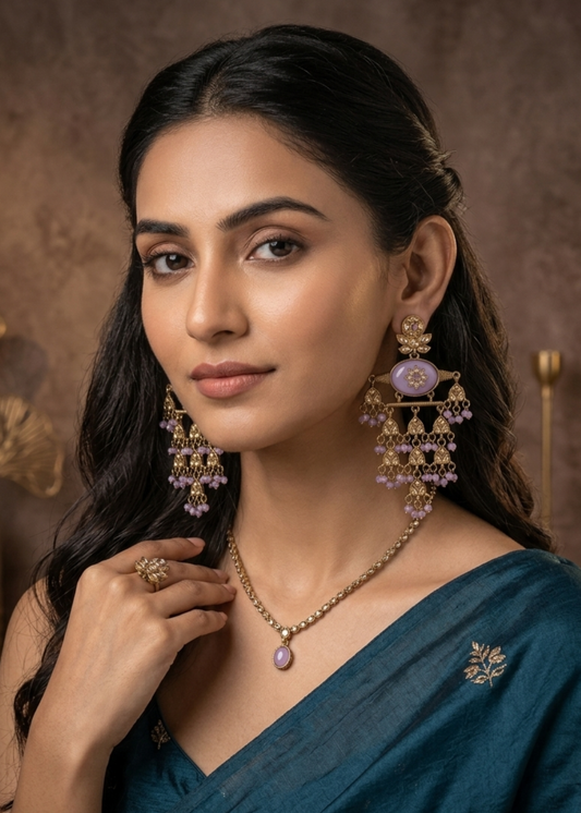 Lavender Jharokha Earrings