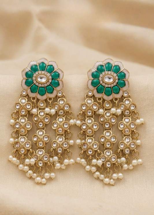 Emerald Blossom Cascade Earrings