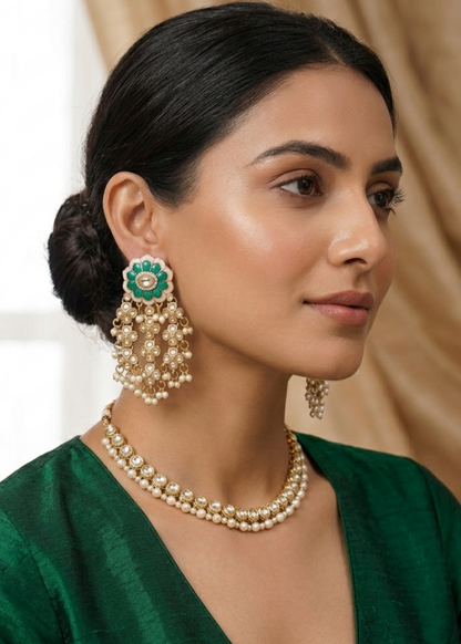 Emerald Blossom Cascade Earrings