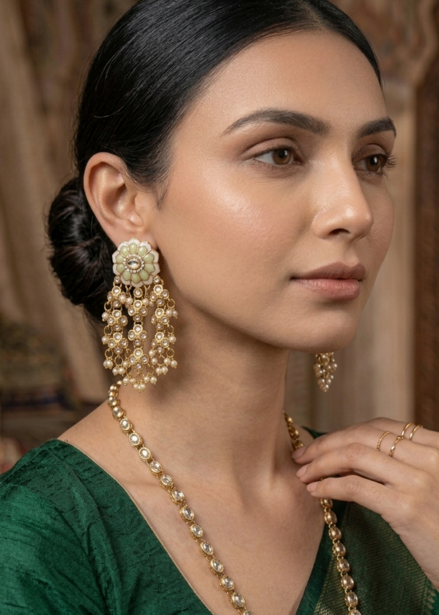 Ivory Bloom Cascade Earrings