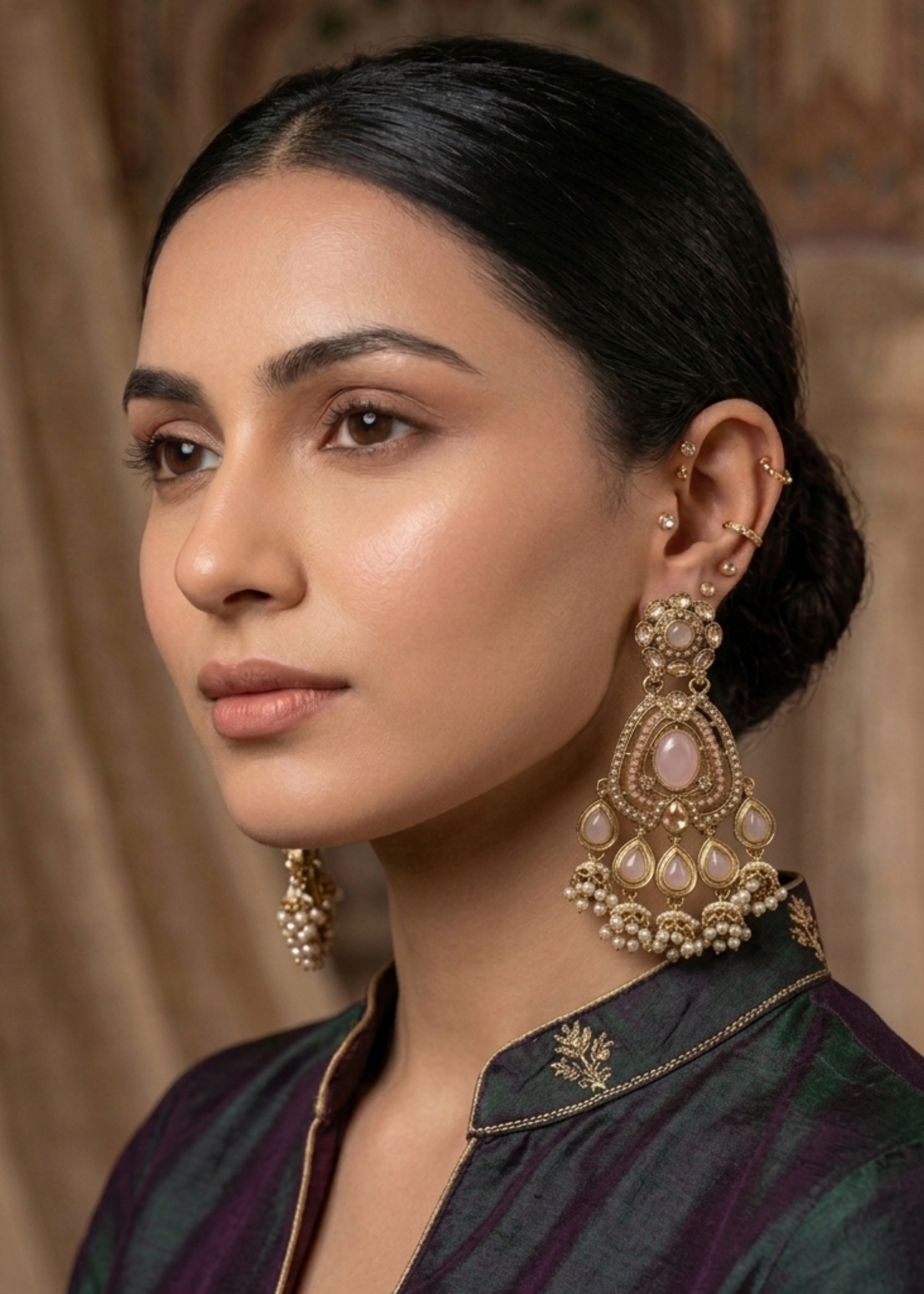 Blush Royale Chandbali Earrings