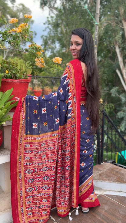 Neelambari – Royal Indigo Ikat Saree