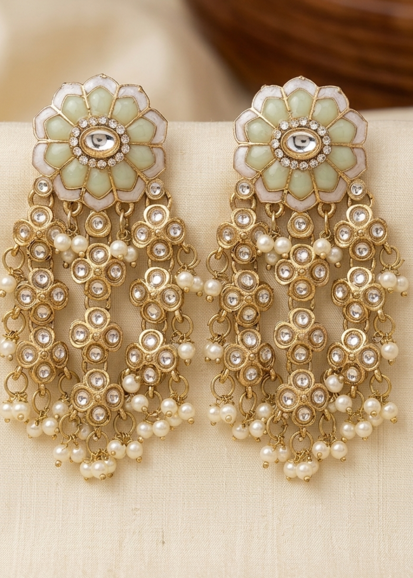 Ivory Bloom Cascade Earrings