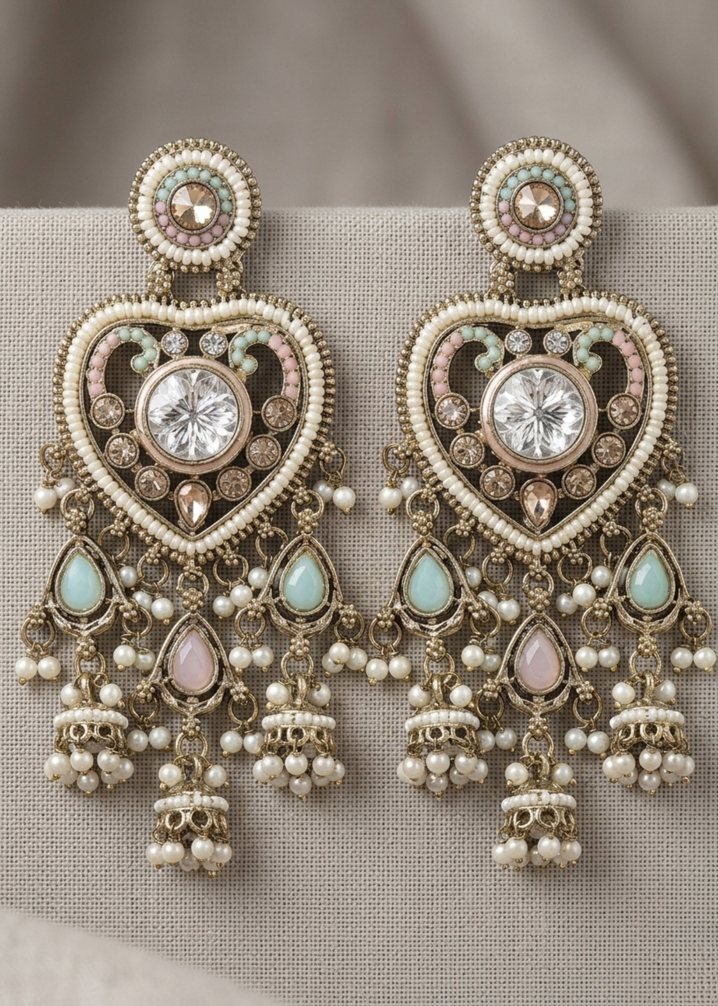 Pastel Pearl Heart Chandeliers