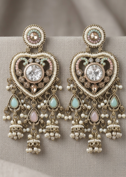 Pastel Pearl Heart Chandeliers