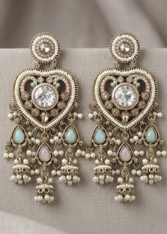 Pastel Pearl Heart Chandeliers