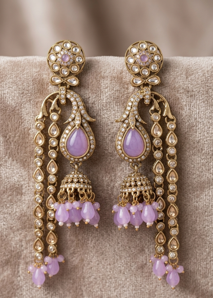 Lavender Noor Chand Jhumkas