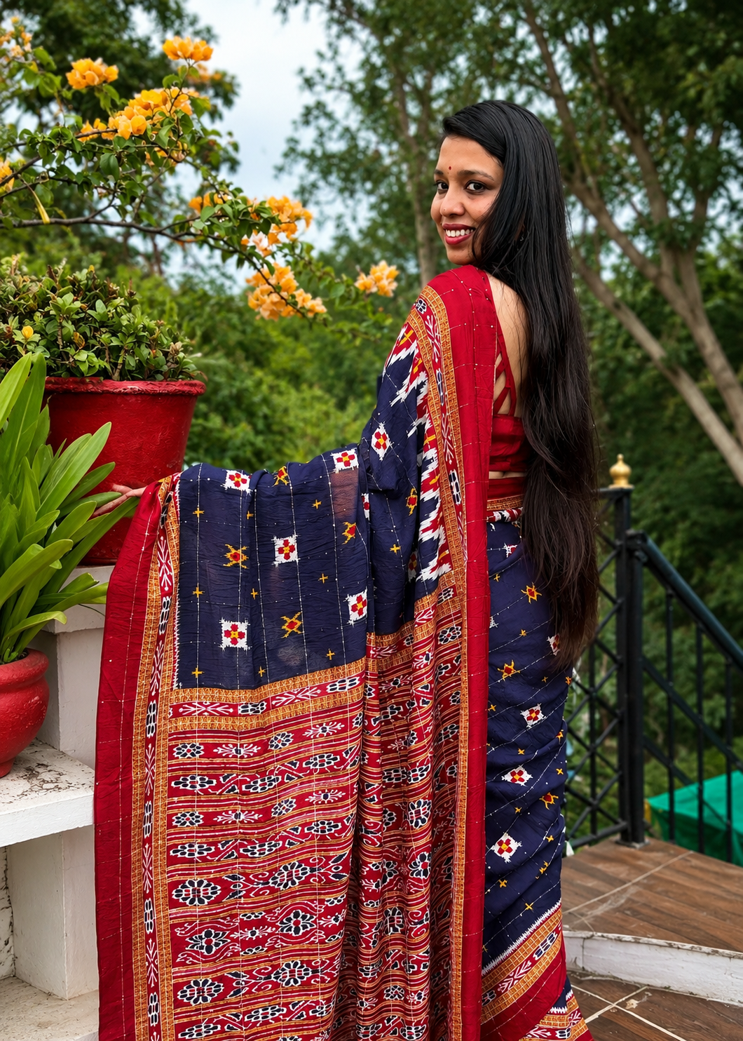 Neelambari – Royal Indigo Ikat Saree